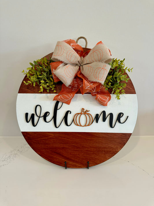 18" Welcome Wood Door/Wall Hanger